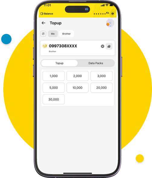 Choose the amount to topup.