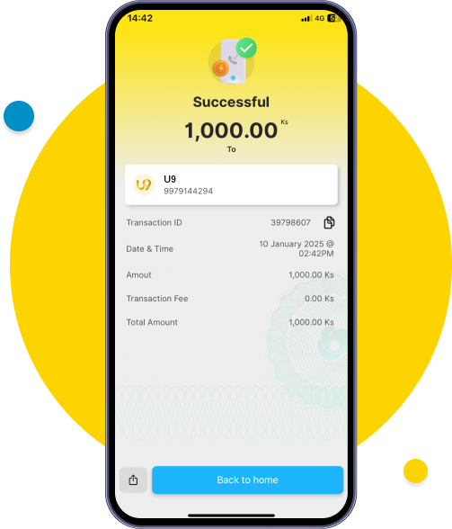 Check the transaction successes screen