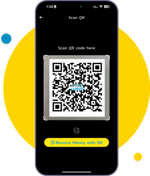 Scan the QR of receiver user. 