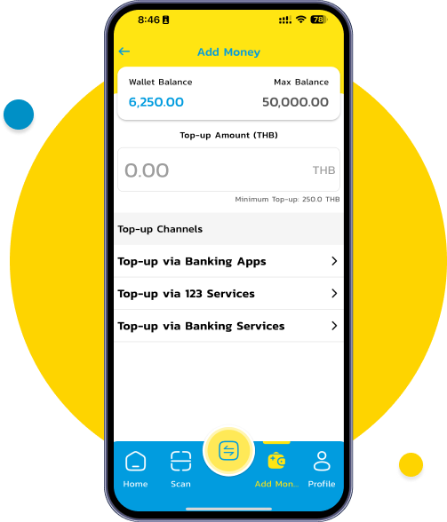 From the list of Top Up Channels, select  “Top Up via 123 Services ”.