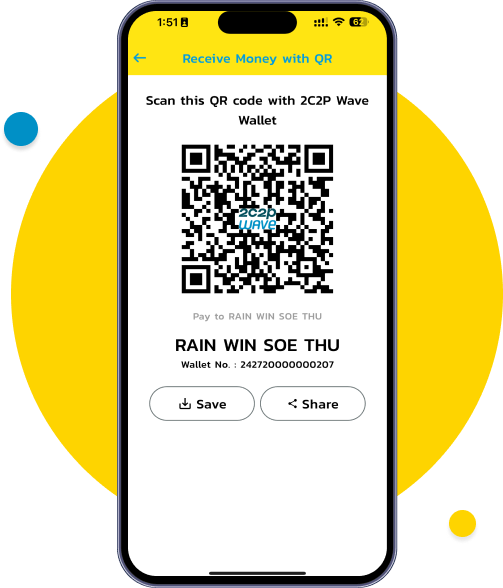Show your QR code to the sender and let them complete the transfer process.