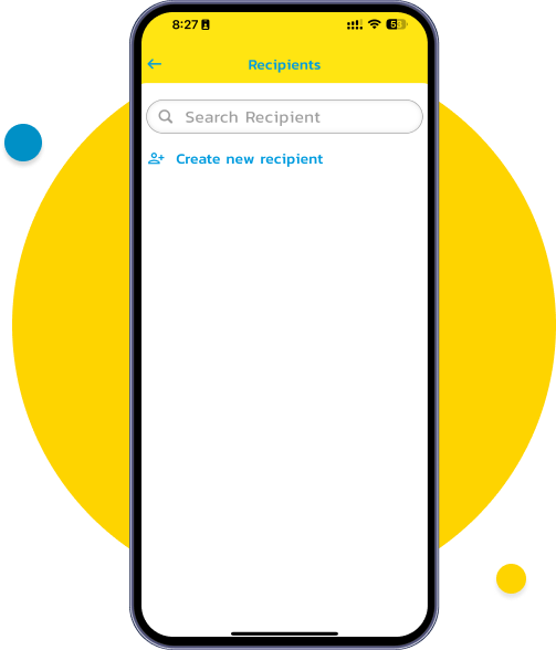 Add recipient details if this is your first time transferring to them.