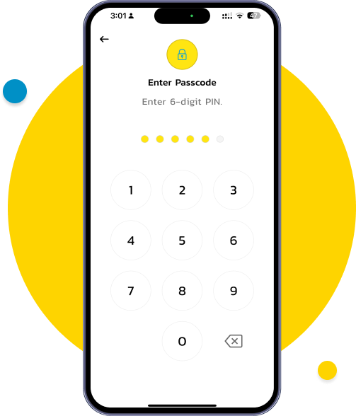 Confirm the transfer by entering your 6-digit PIN.