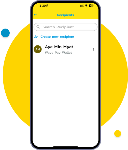 Once the profile is created, select the recipient from your list.