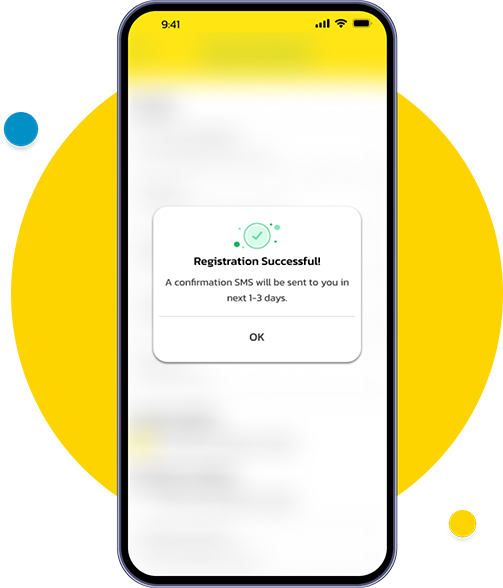 Your registration is successful. Once
verified, you can start using 2C2PWAVE App for
secure and fast transactions.