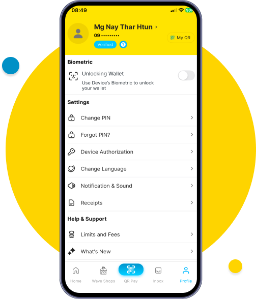 Go to Profile and tap on Change PIN.
