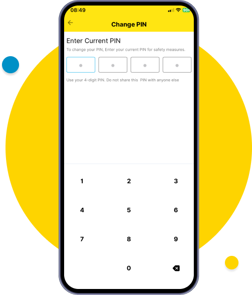 Go to Profile and tap on Change PIN.