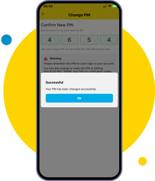 Your PIN successfully changed and re-login with your new PIN.
